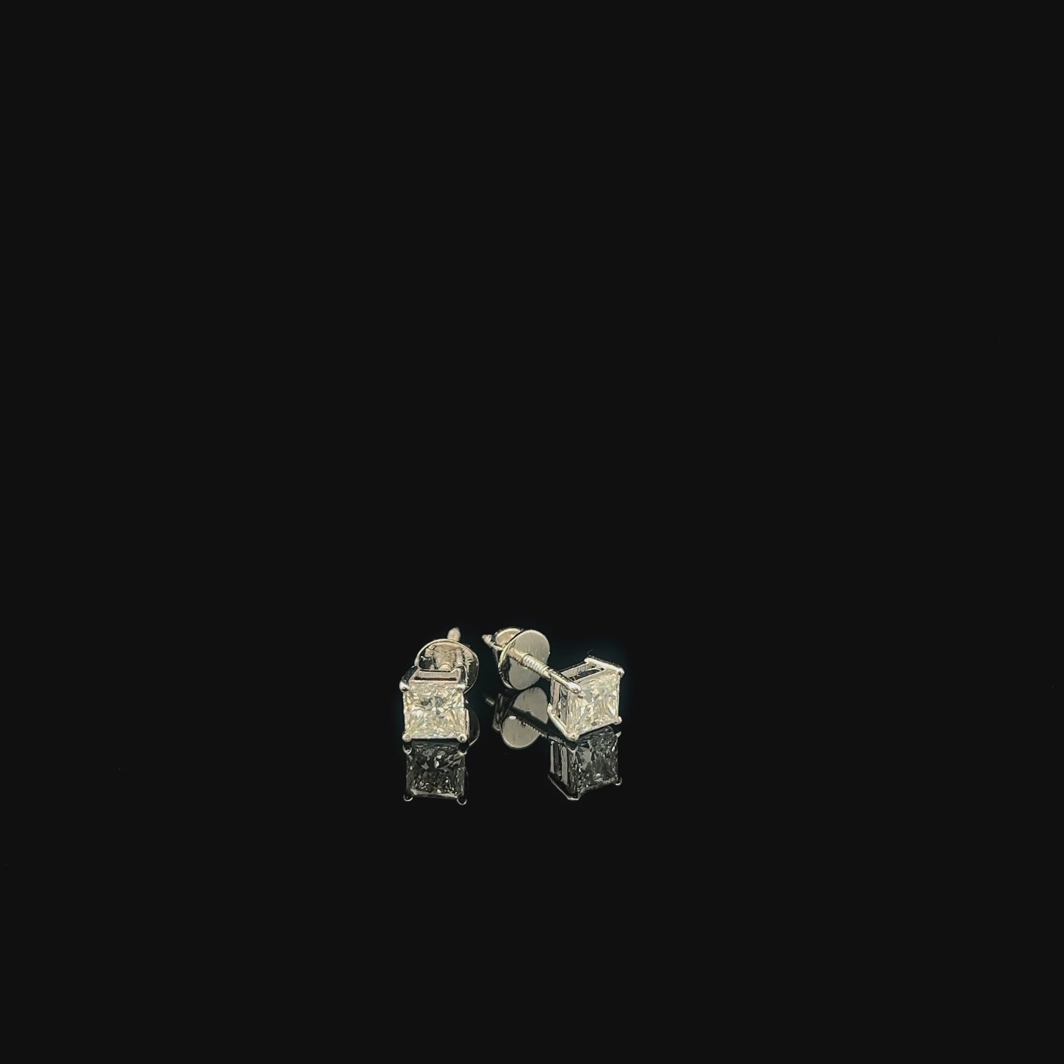 1.0 Ctw Princess Solitaire Studs